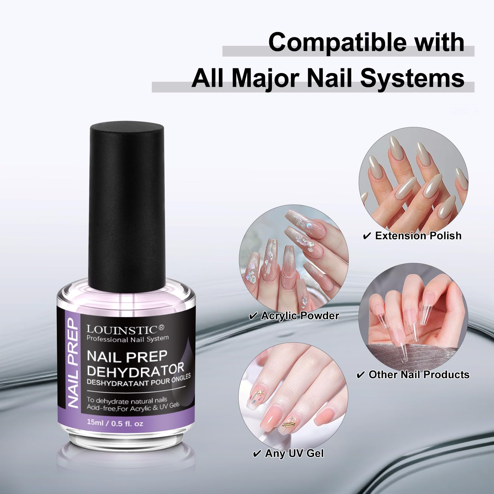 LOUINSTIC Mejora la adherencia en uñas acrílicas y gel