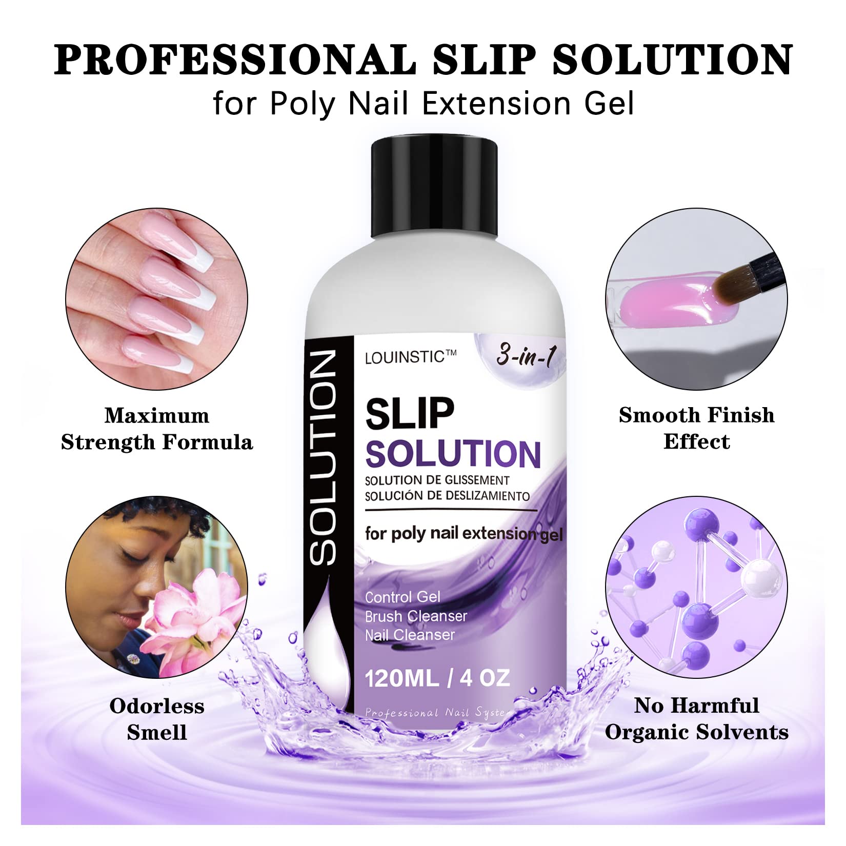 LOUINSTIC Poly-extension gel application focus aids smooth shaping and precise control