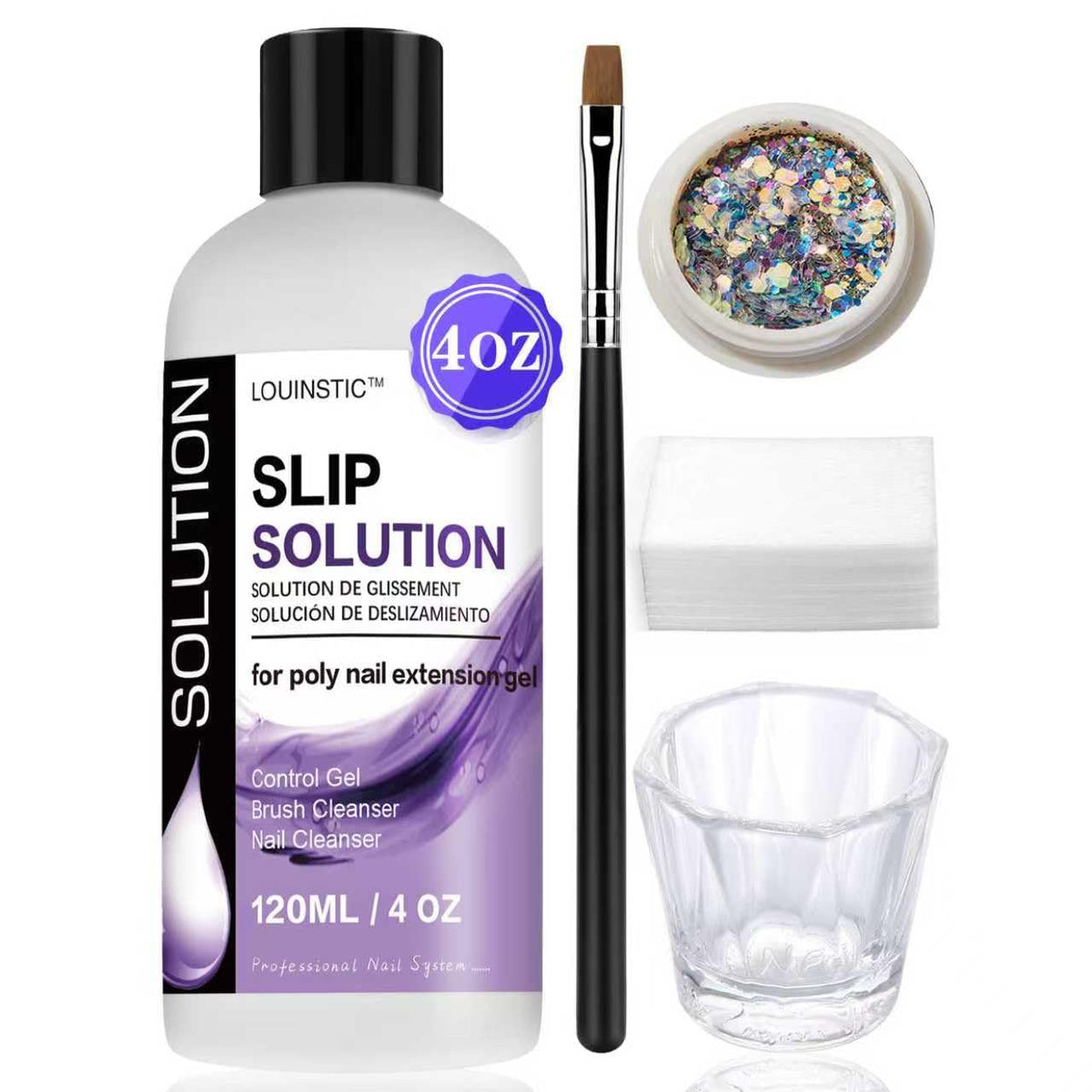 LOUINSTIC slip solution bottle for smooth poly gel shaping and control