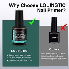LOUINSTIC primer para uñas acrílicas, gel y naturales, base versátil
