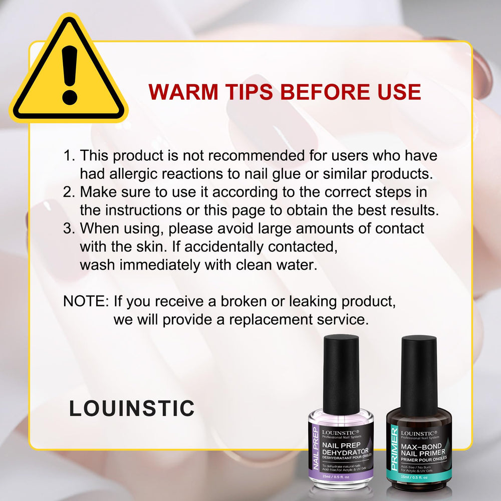 LOUINSTIC primer uñas apto para acrilico y gel: mejora la base