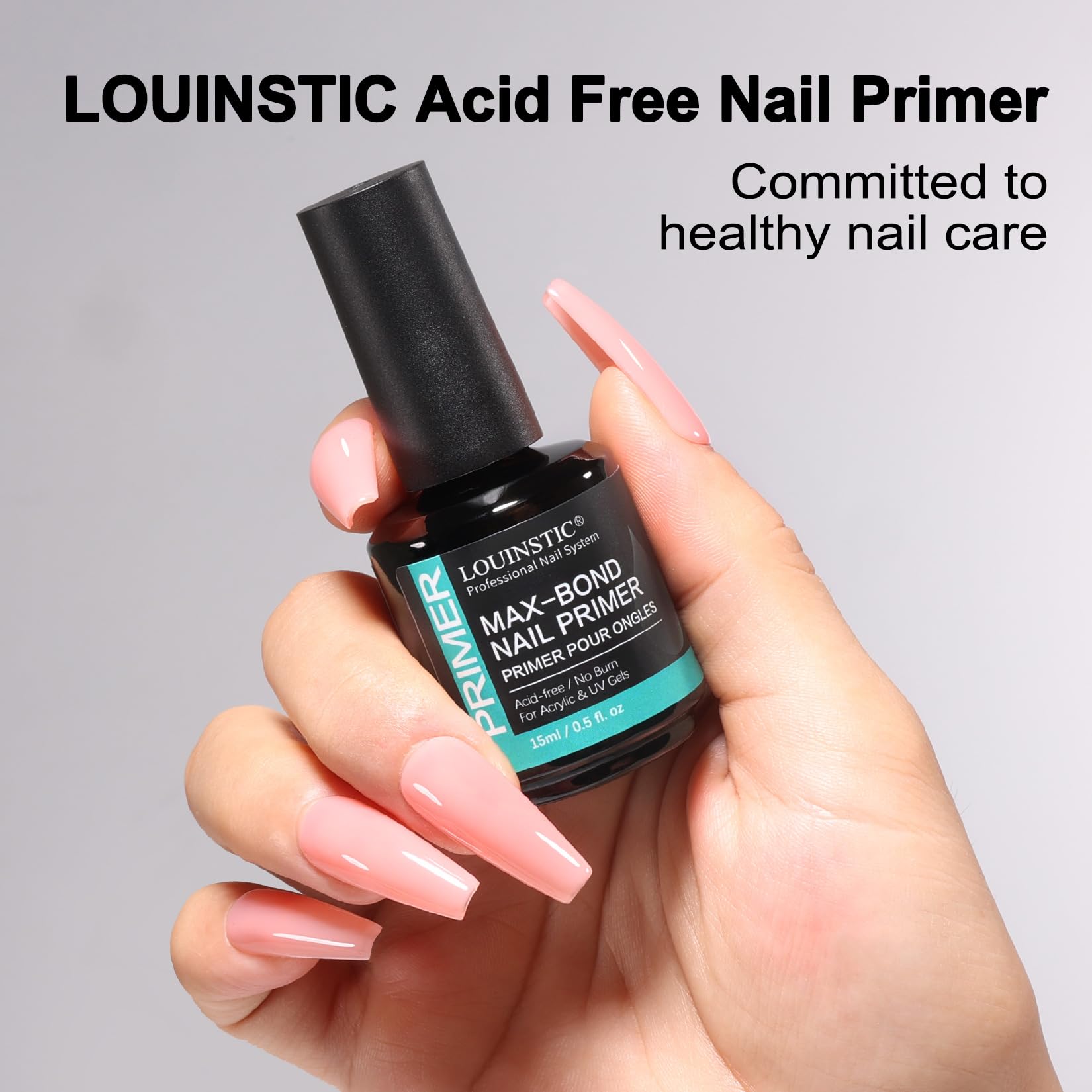LOUINSTIC primer uñas sin HEMA: reduce irritación y sequedad