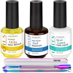 Louinstic quita esmalte gel, botella removedor para uso doméstico rápido.