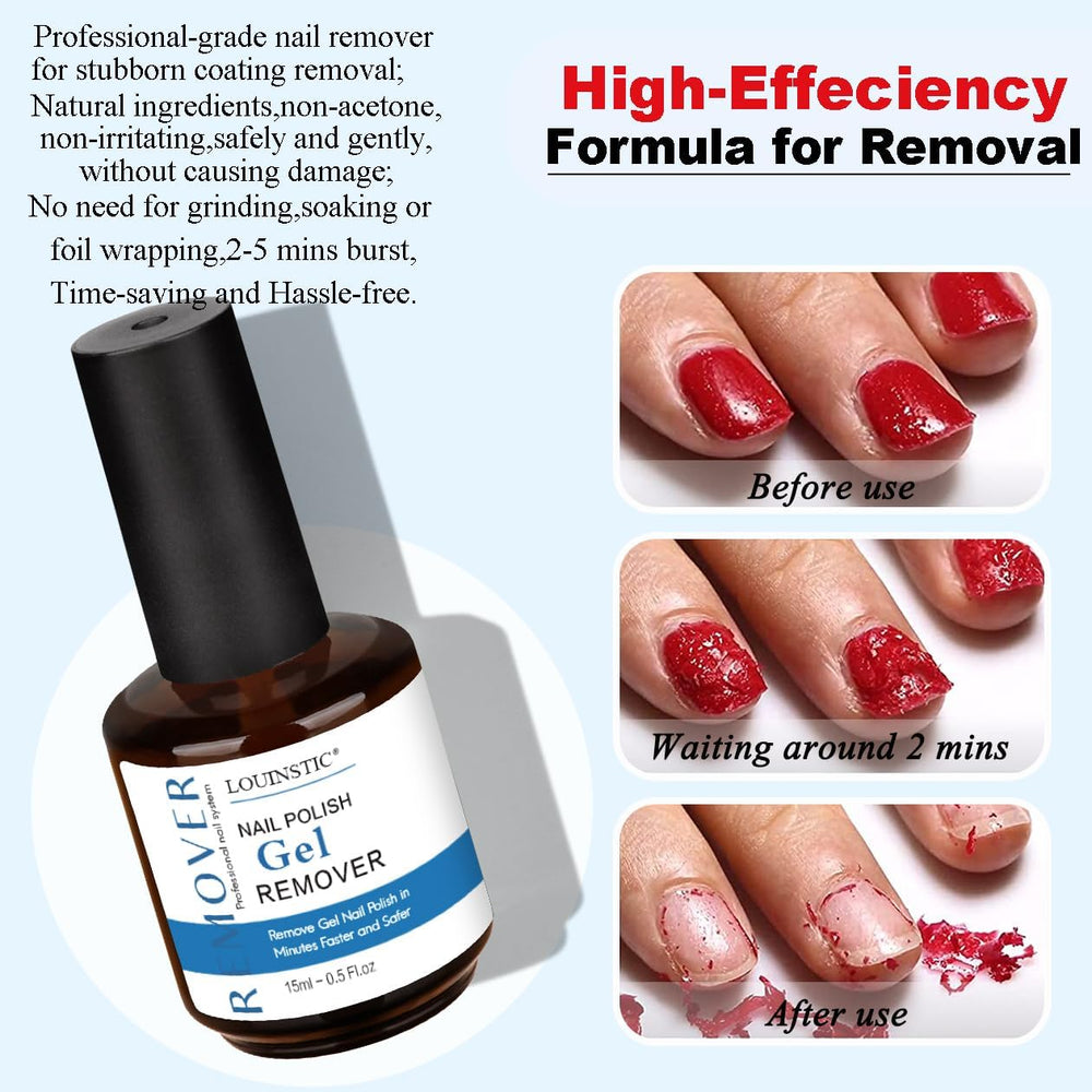 LOUINSTIC Removedor de Esmalte Gel uñas limpias para diseño rápido.