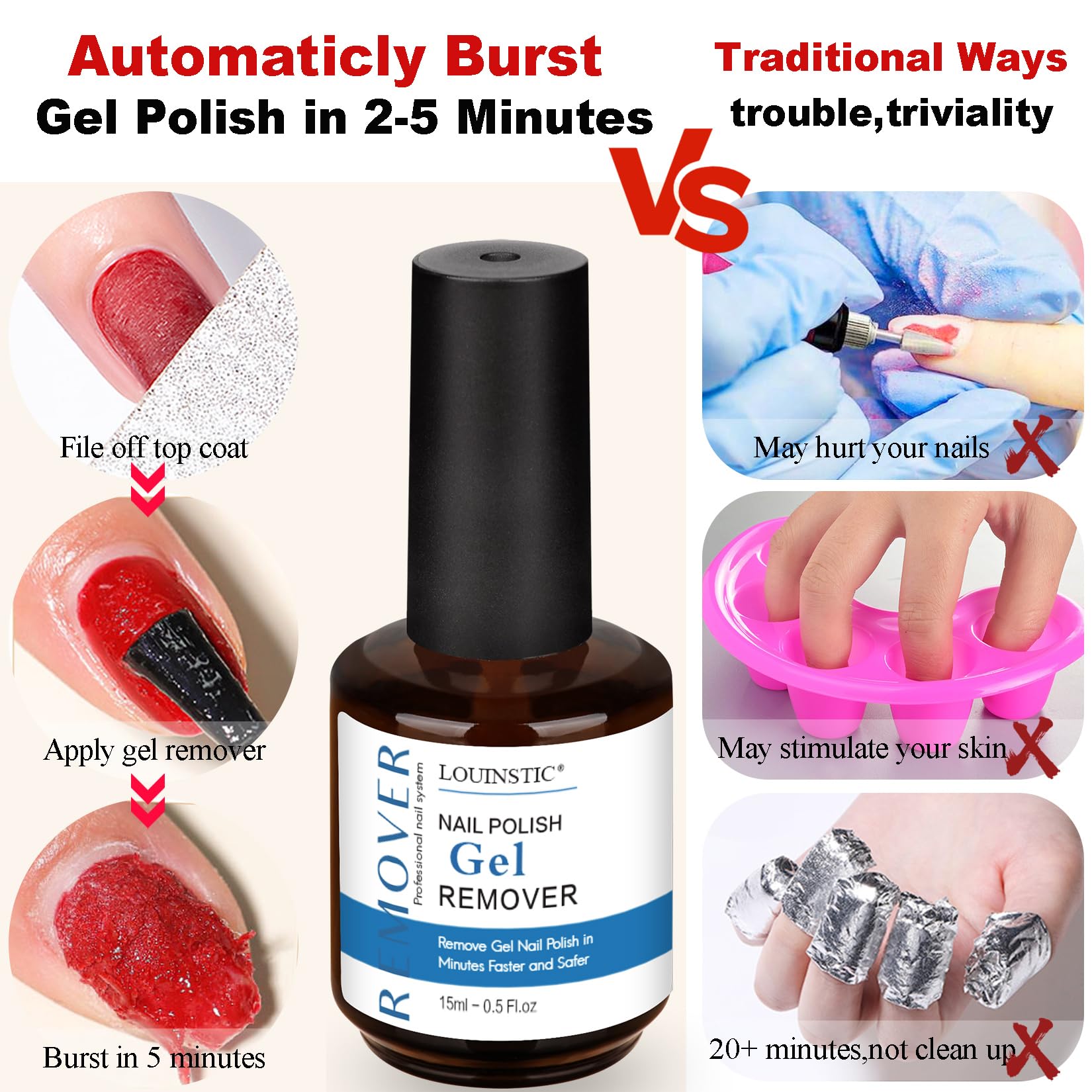 LOUINSTIC tool removes softened polish after waiting with minimal effort.