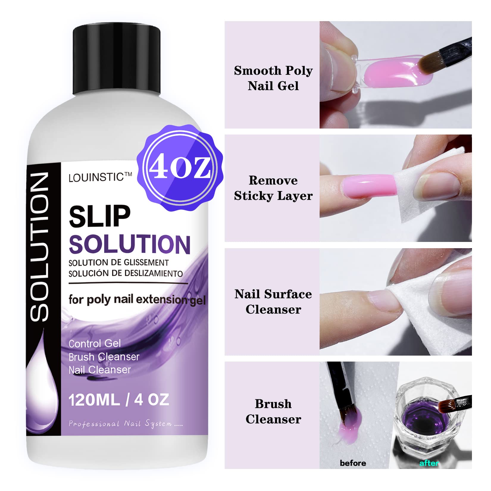 LOUINSTIC Slip Solution non-lint cloth pad for quick cleanup during appointments