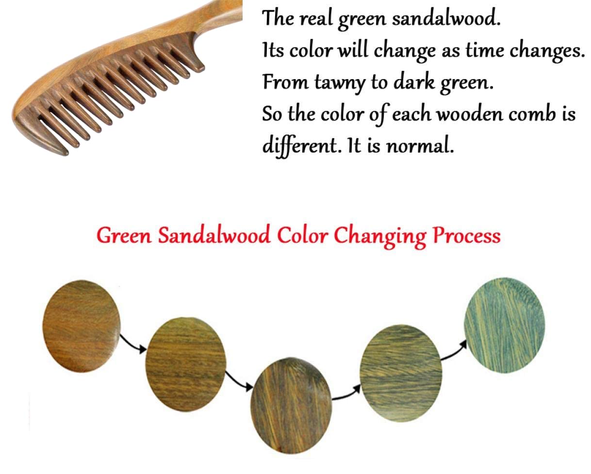 Louise Maelys ergonomic handle sandalwood comb for comfortable styling.
