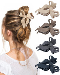 Lourny bow hair clip in black with secure hold for thick hair