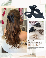 Lourny bow hair clip in light brown complements warm tones for casual looks