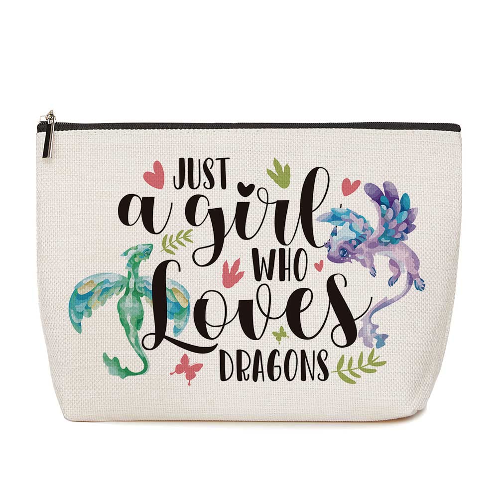 Lovdazzles Dragon Makeup Bag close-up with crisp design and waterproof fabric for daily use.