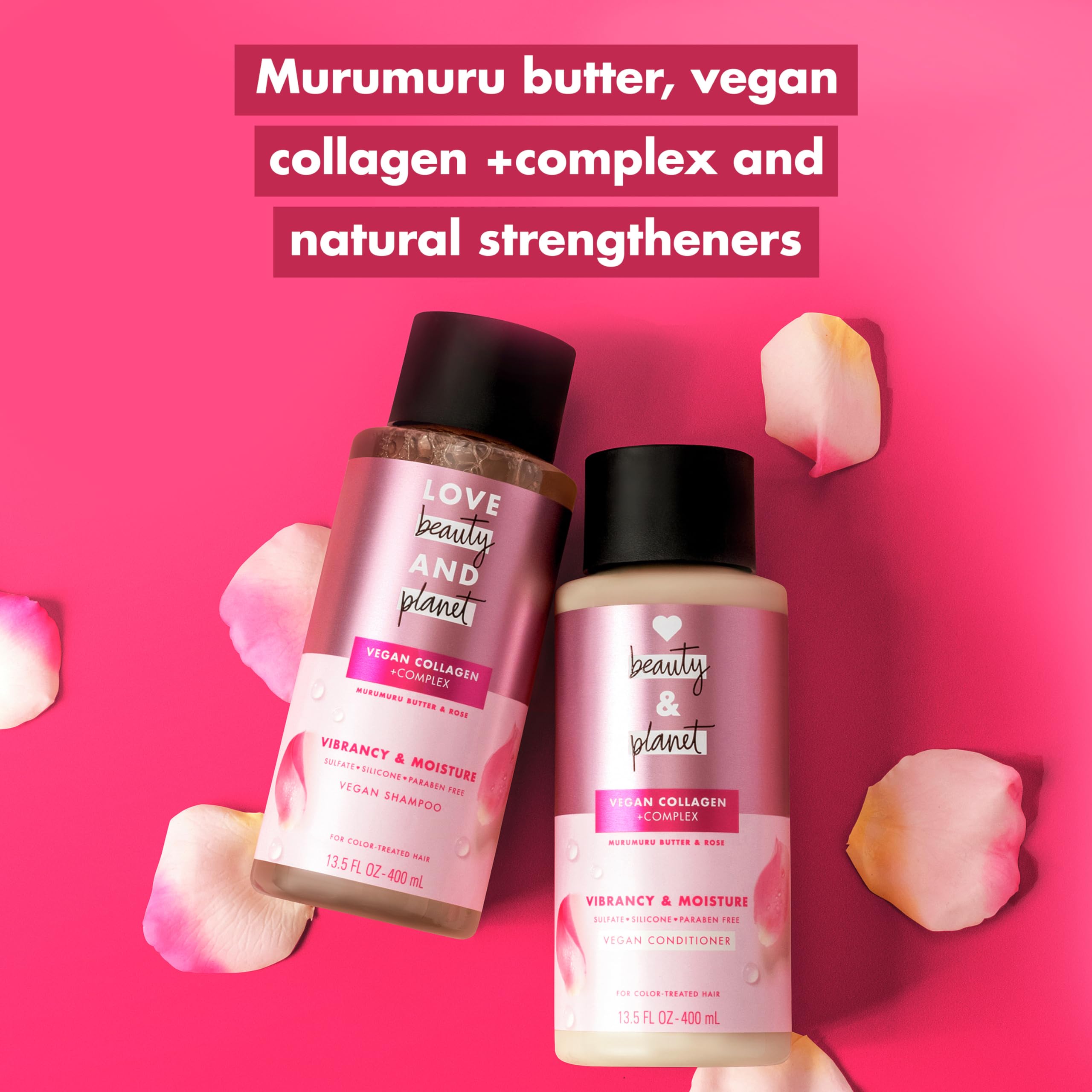Acondicionador Blooming Color de Love Beauty And Planet, desenreda y suaviza cabello teñido.