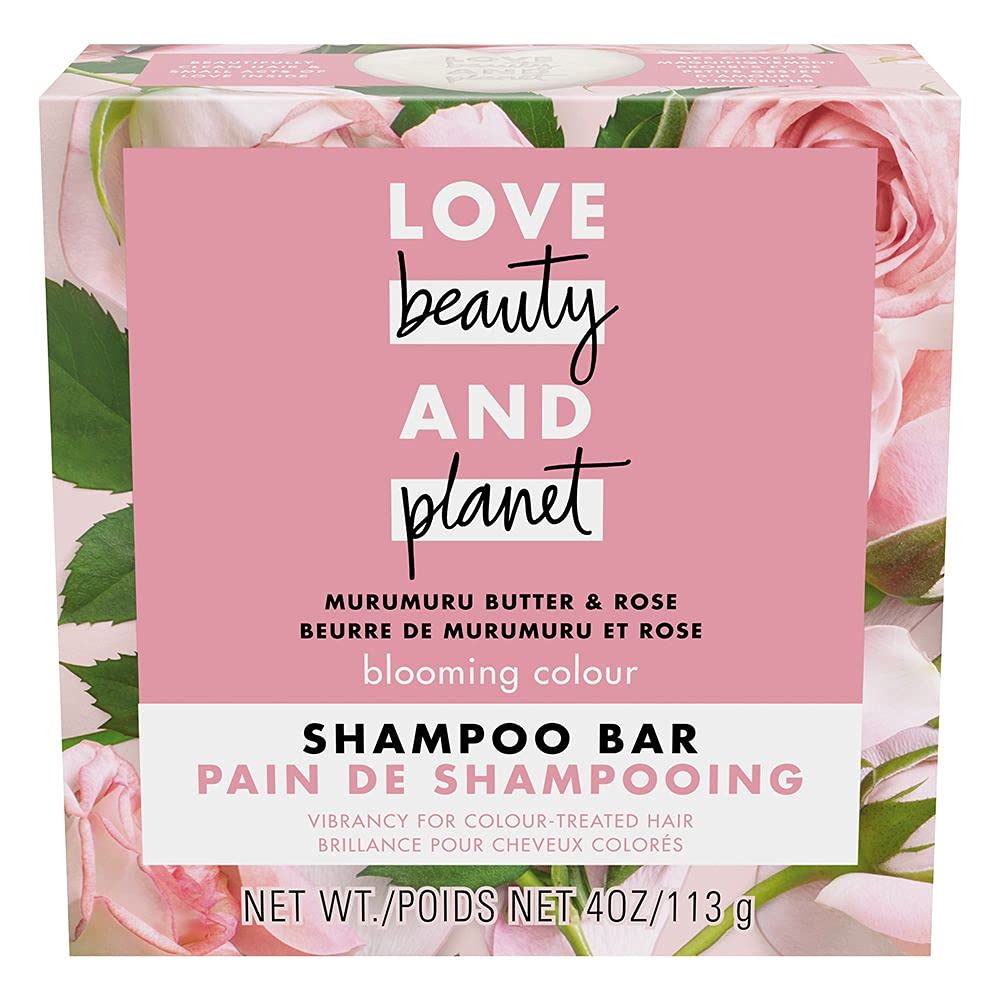Love Beauty and Planet Blooming Color Shampoo Bar nourishing with murumuru butter.