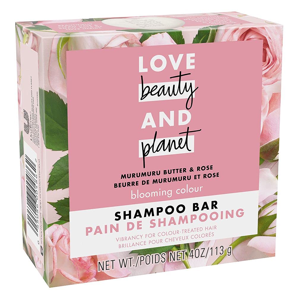Love Beauty and Planet Blooming Color Shampoo Bar rose close-up.