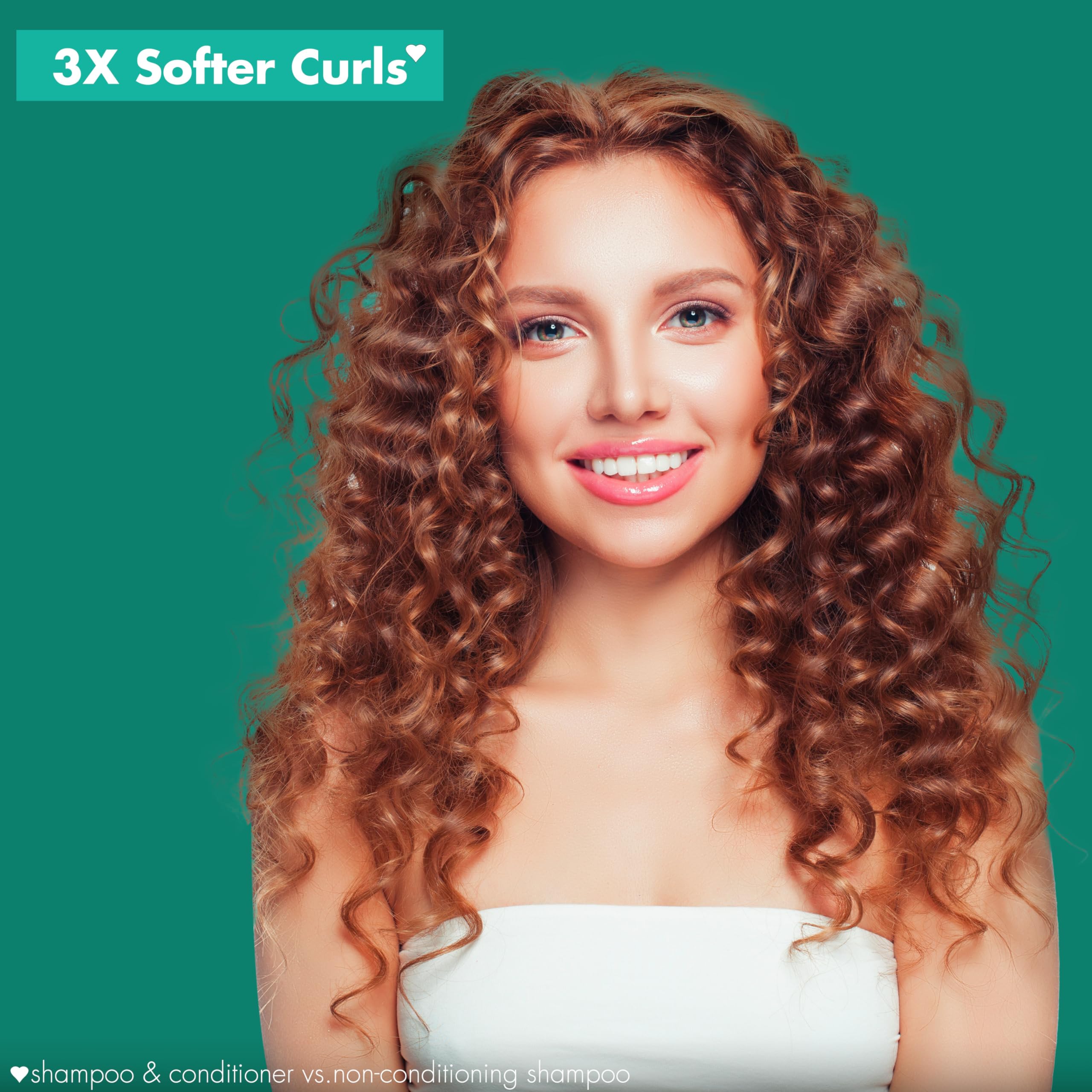Creamy conditioner texture suggesting detangling and curl nourishment.