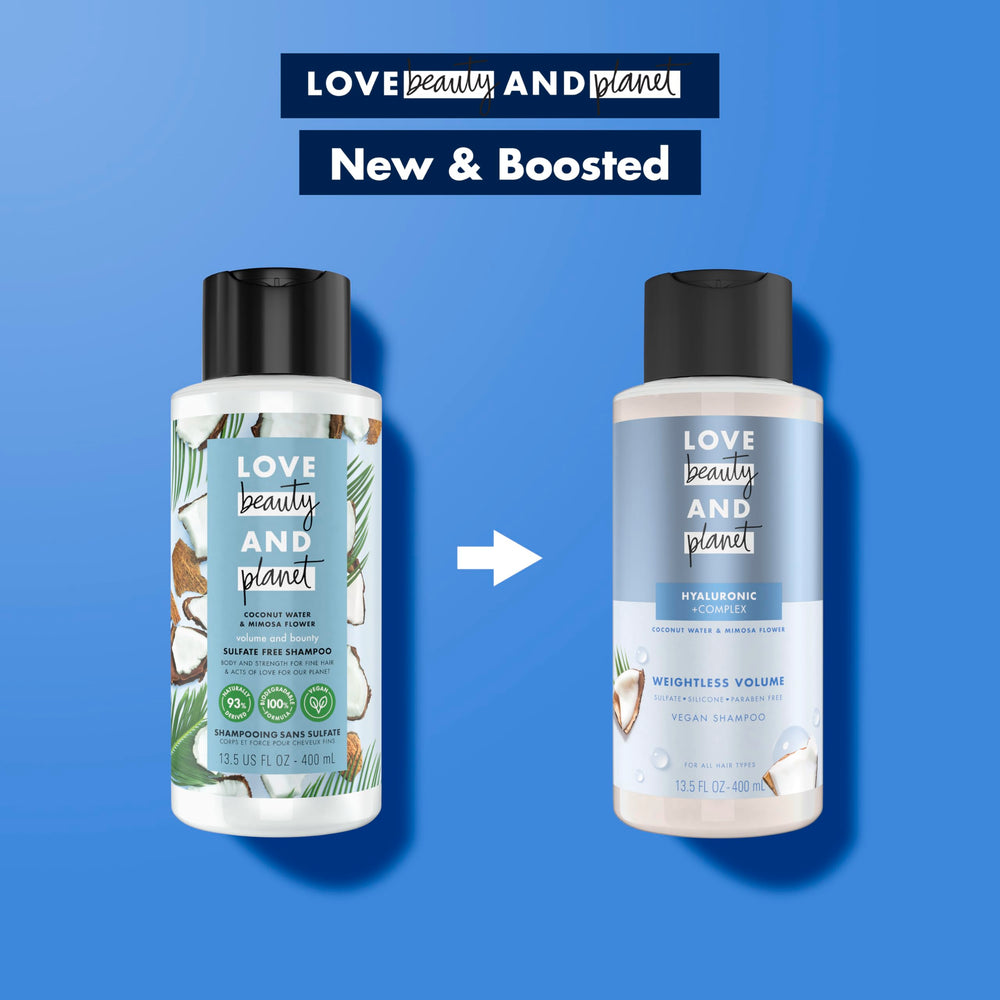 Love Beauty And Planet Hyaluronic Complex suggests elasticity and light hydration