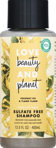 Love Beauty and Planet Intensive Repair Shampoo being poured for smooth rinsing.
