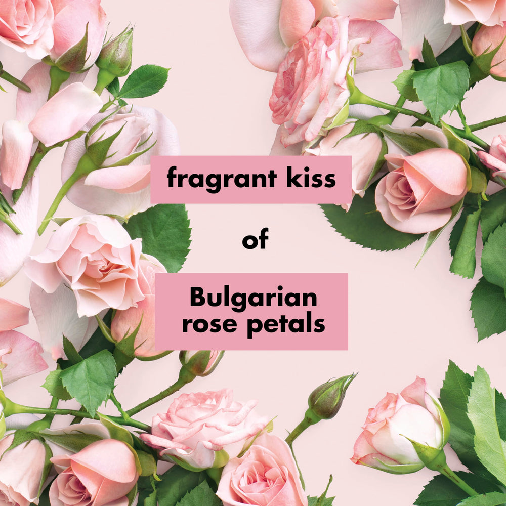 Aplicación diaria de loción Love Beauty and Planet murumuru-rosa para piel radiante