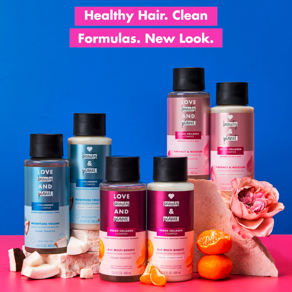 Love Beauty And Planet: fórmula libre de silicona para cuidado suave.