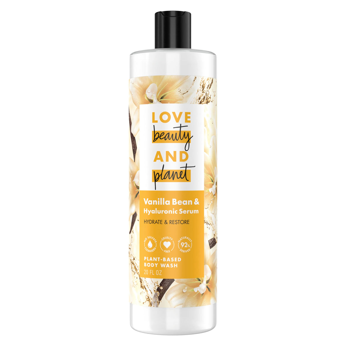Love Beauty and Planet: vertido de la botella para una ducha aromática y suave
