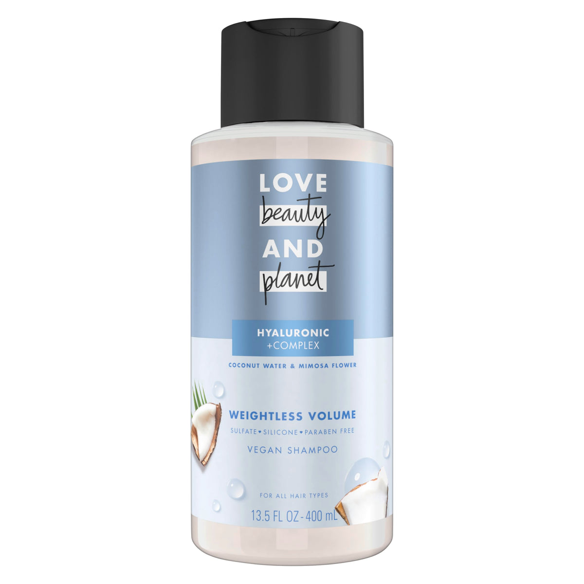 Love Beauty And Planet Weightless Volume bottle pour for light, lift-ready hair