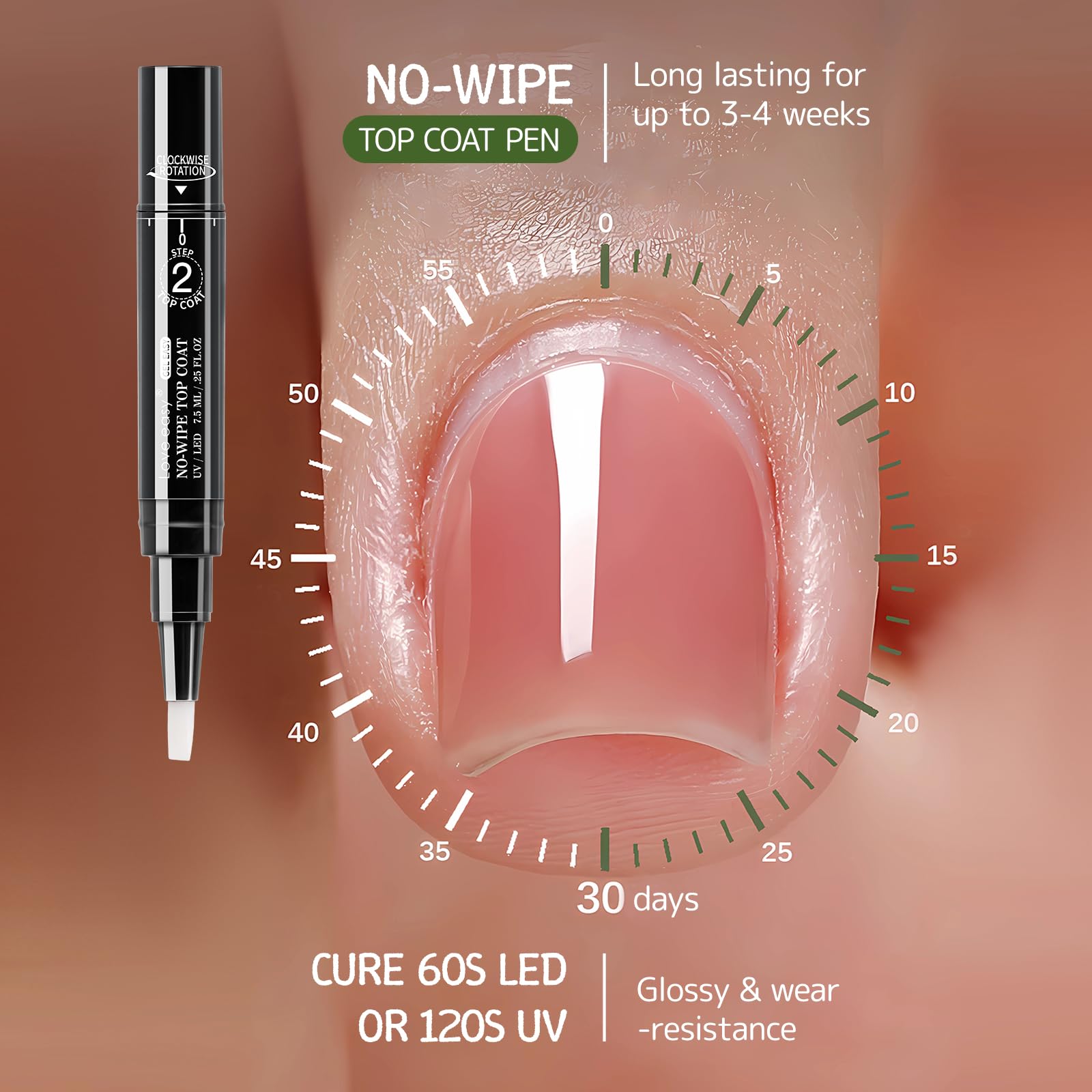 Love easy: aplicación rápida de dos pasos para manicura precisa.