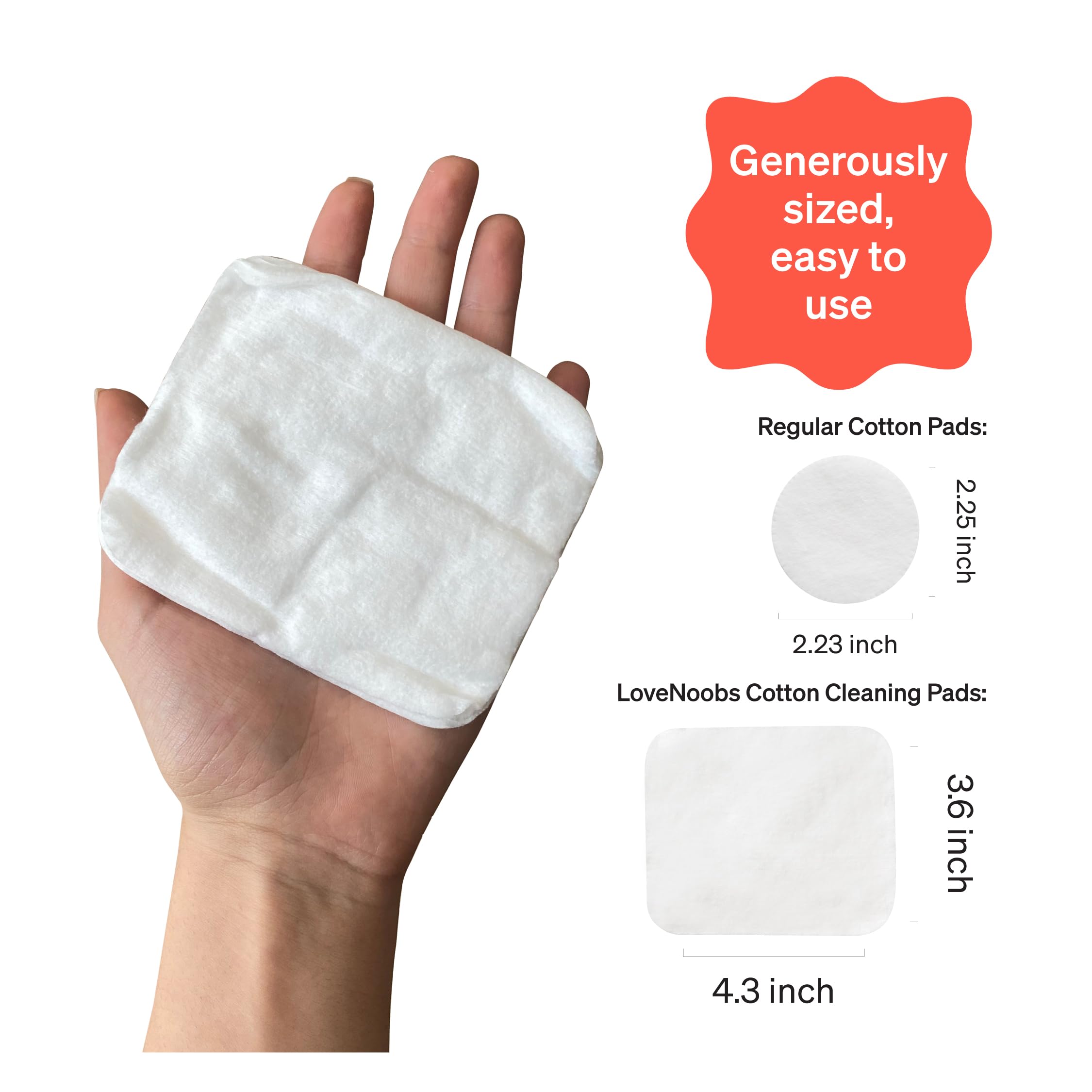 Love Noobs 360-count multi-pack cotton pads—great value for frequent diaper changes.