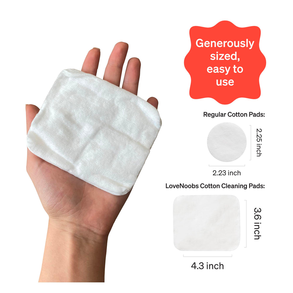 Love Noobs 360-count multi-pack cotton pads—great value for frequent diaper changes.