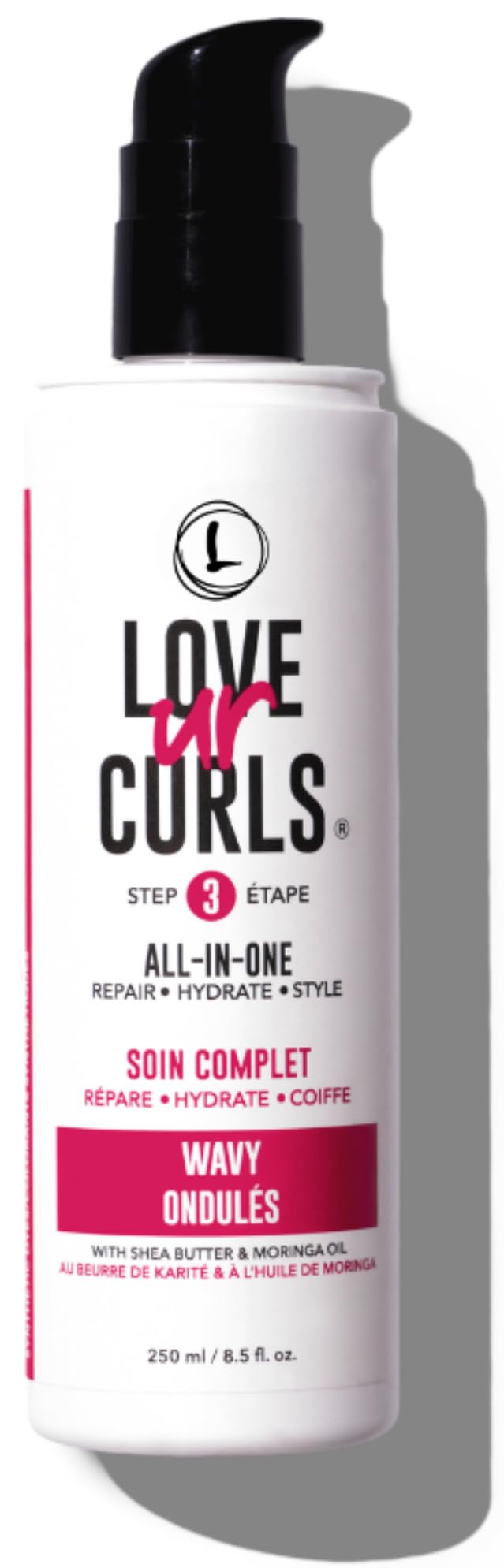 Love Ur Curls All-In-One Styler bottle-pump for easy, even application.