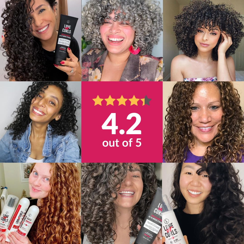 Love Ur Curls Definition and Shine close-up showing defined curls and healthy luster.