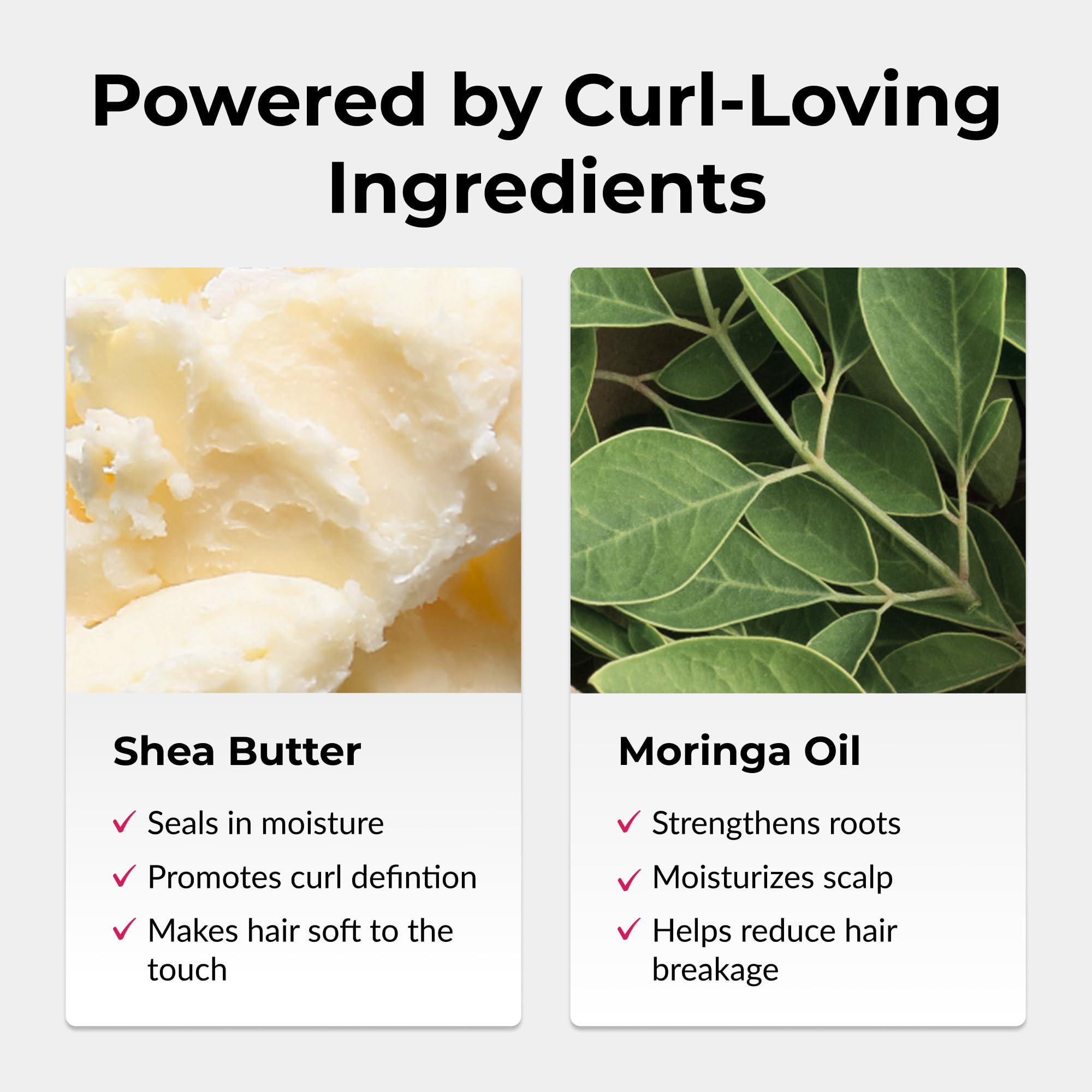 Love Ur Curls detangling action shot emphasizes non-sticky feel.
