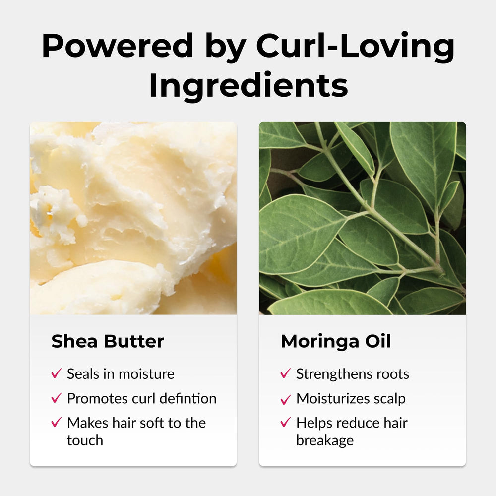 Love Ur Curls detangling action shot emphasizes non-sticky feel.