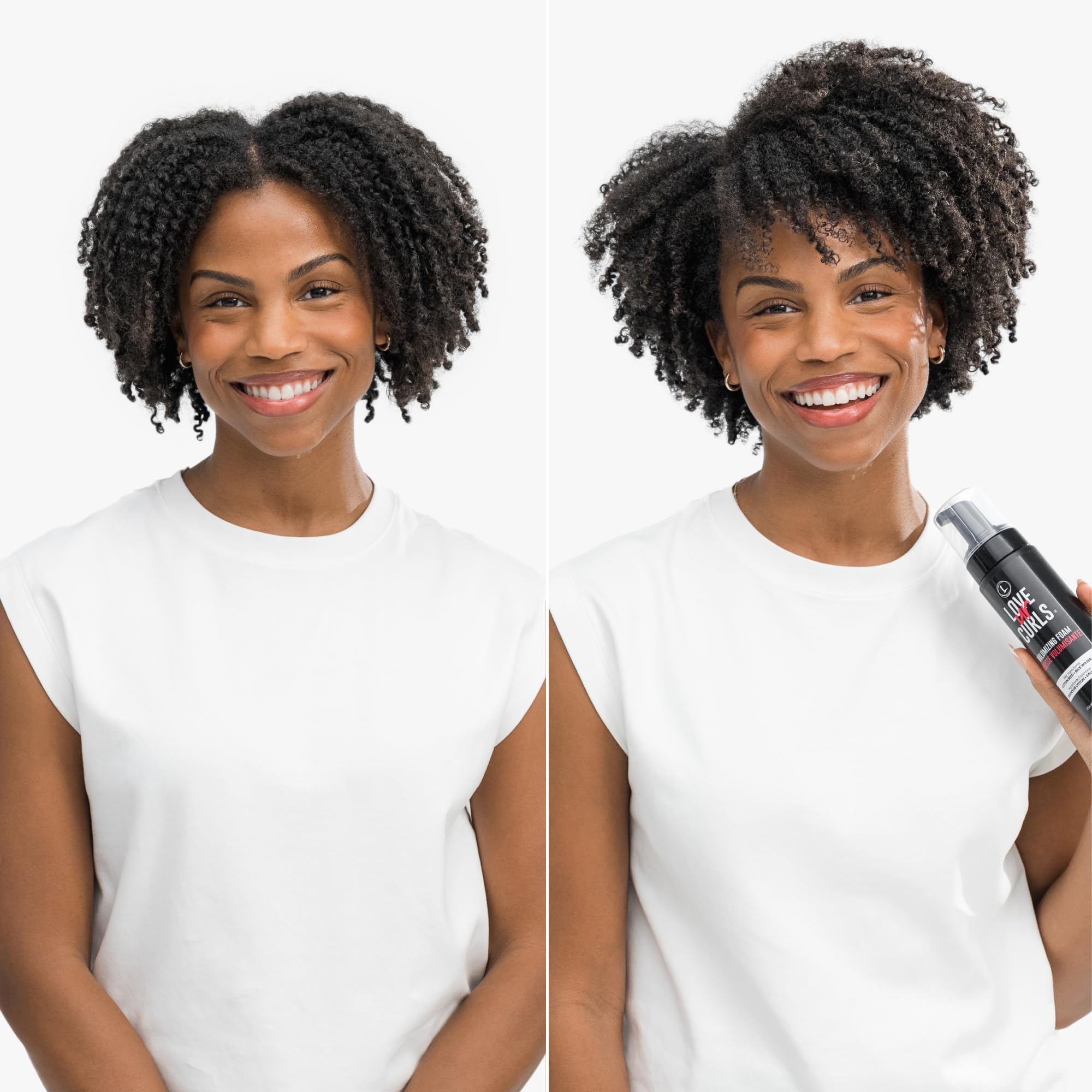 Love Ur Curls frizz-control formula for smooth, voluminous look.