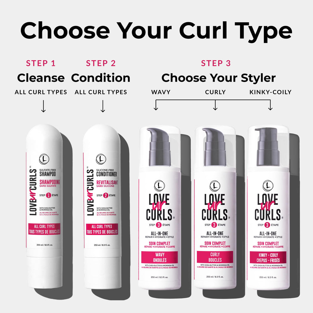 Love Ur Curls shine close-up on hair texture after use