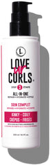 Love Ur Curls Kinky Coily All-in-One Curl Cream Styler bottle close-up, creamy texture for easy styling.