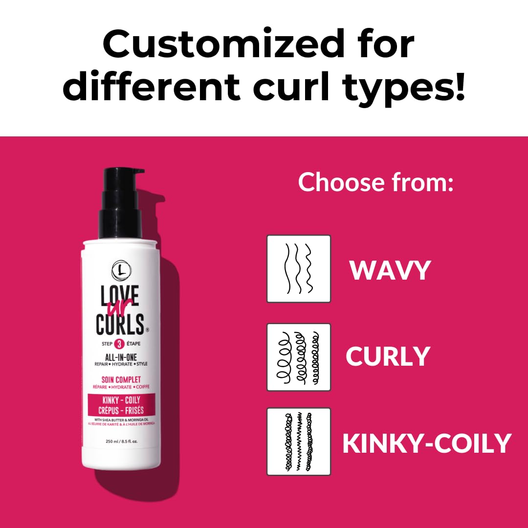 Love Ur Curls on display with natural lighting suggests fresh, hydrated styling.