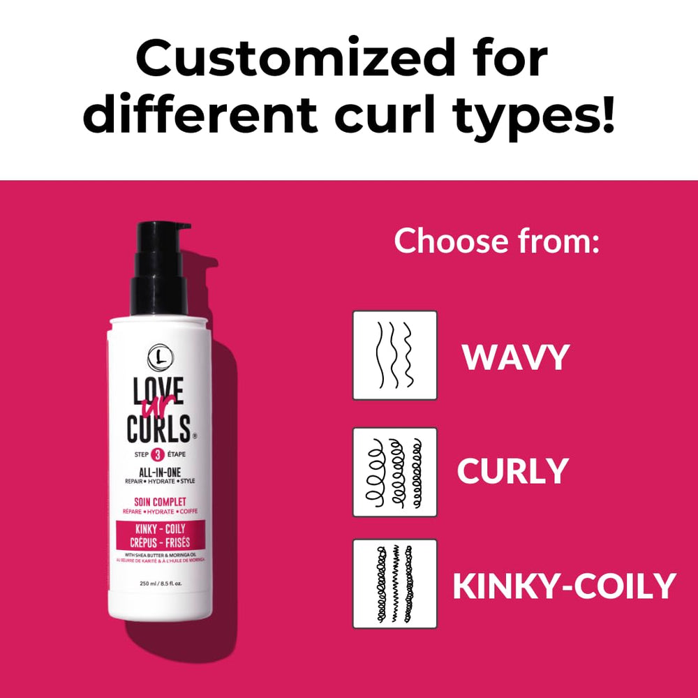 Love Ur Curls on display with natural lighting suggests fresh, hydrated styling.
