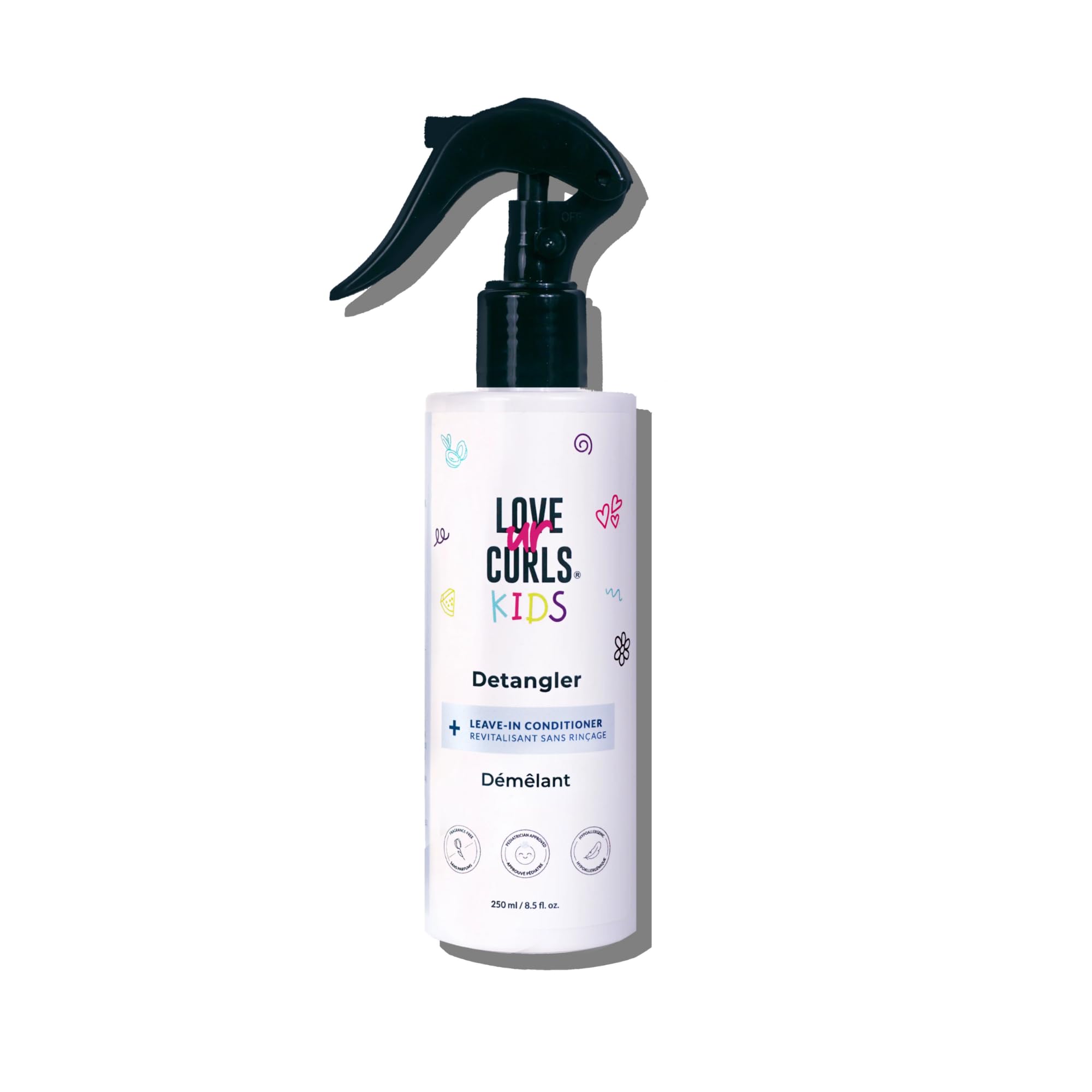 Love Ur Curls para niños, atomizador desenredante que facilita el peinado del cabello rizado.