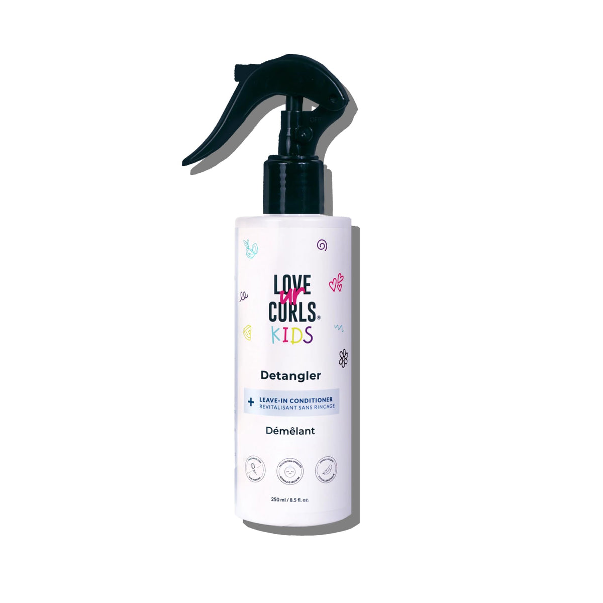 Love Ur Curls para niños, atomizador desenredante que facilita el peinado del cabello rizado.