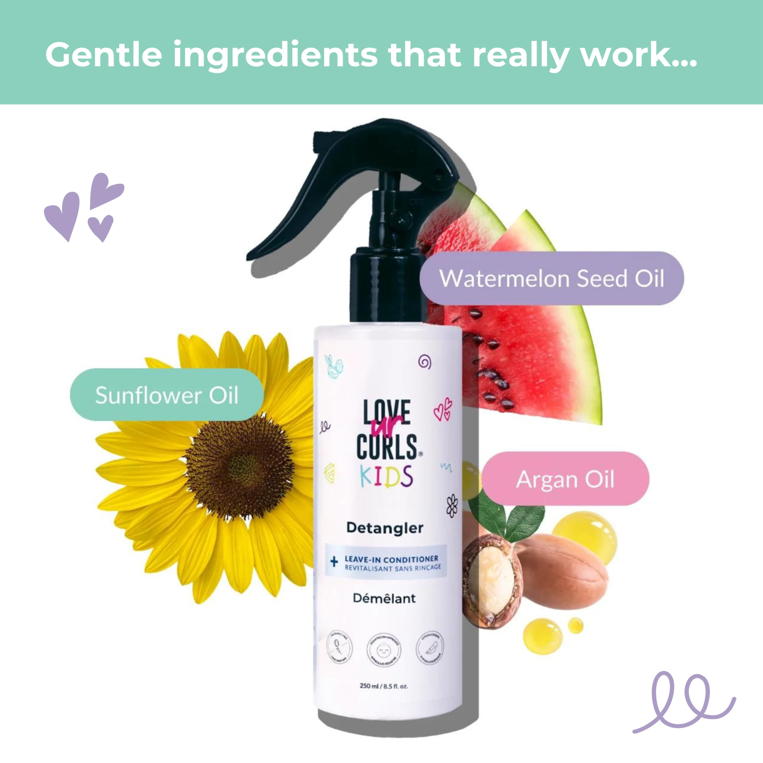 Love Ur Curls para niños, vegano y libre de crueldad, aprobado por pediatras para uso diario.