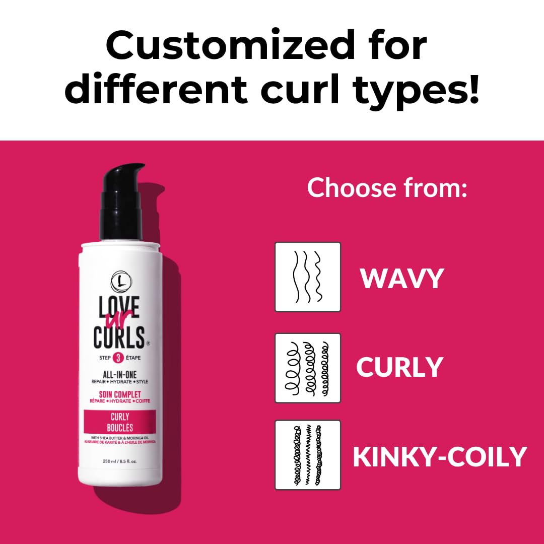 Love Ur Curls Ultra-Hydrating Conditioner bottle delivering slip and moisture.