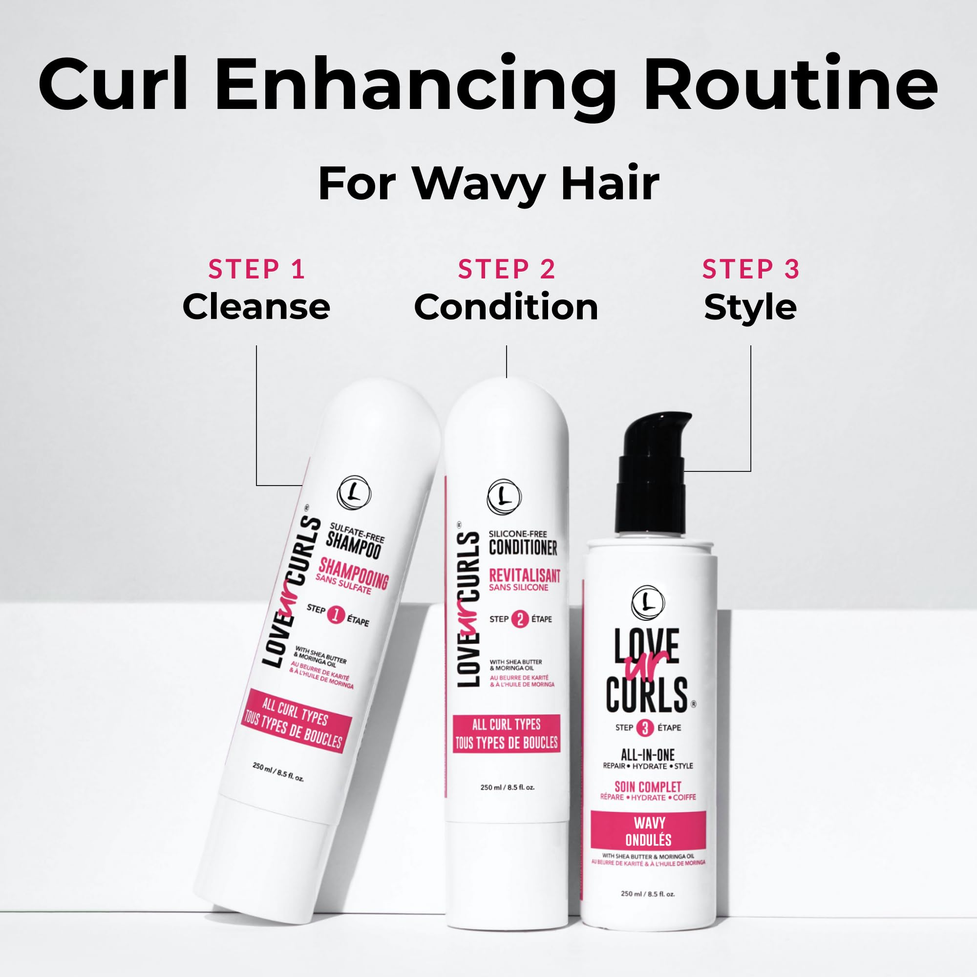 Love Ur Curls Ultra-Hydrating Conditioner bottle demonstrating detangling and moisture