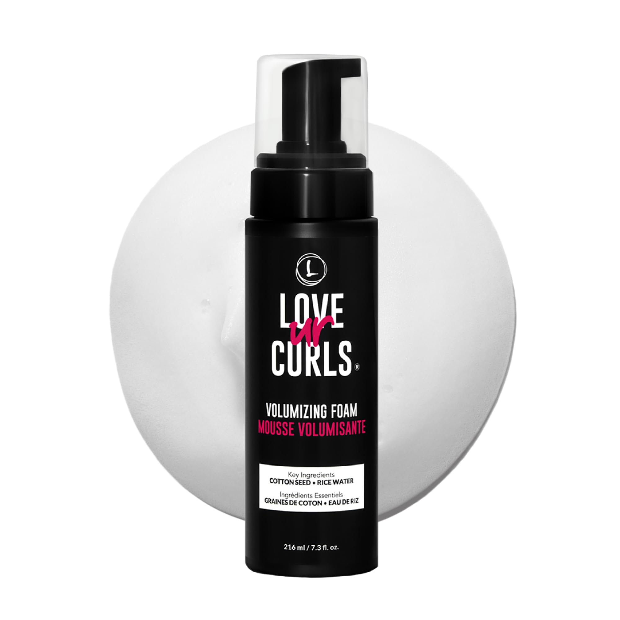 Love Ur Curls Volume Foam bottle showcases lightweight lift for curls.