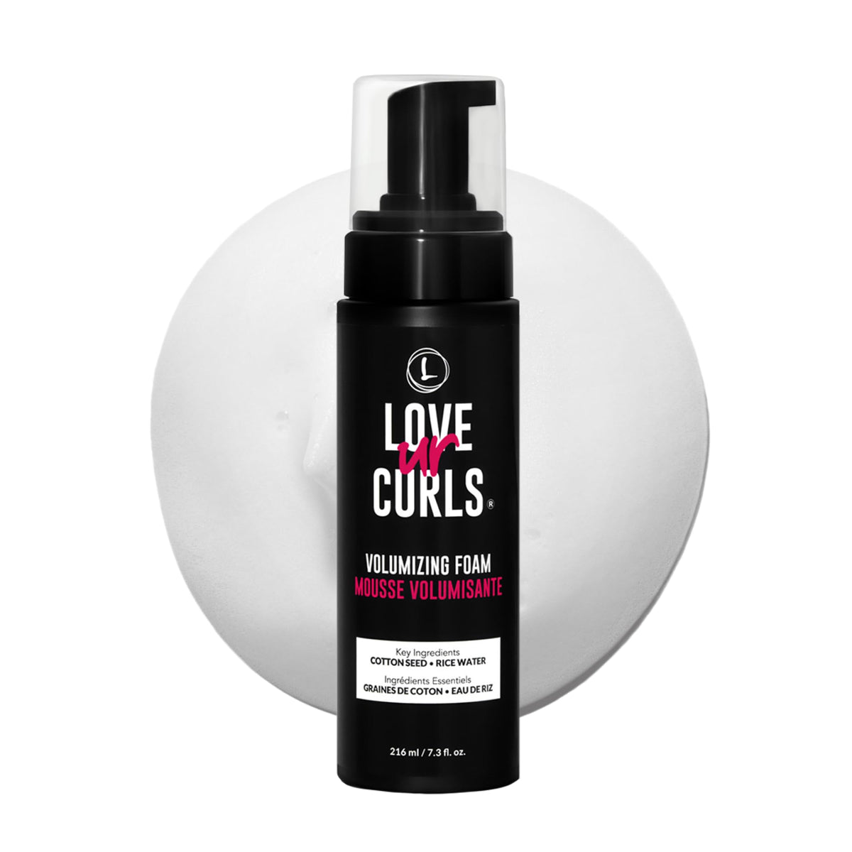 Love Ur Curls Volume Foam bottle showcases lightweight lift for curls.