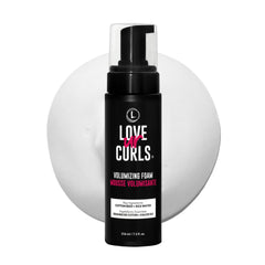 Love Ur Curls Volume Foam bottle showcases lightweight lift for curls.