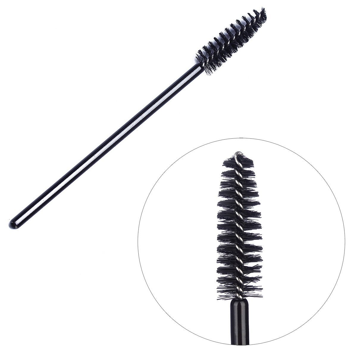 LoveBB spoolie brush closeup highlighting the spiral design for precise lash separation.