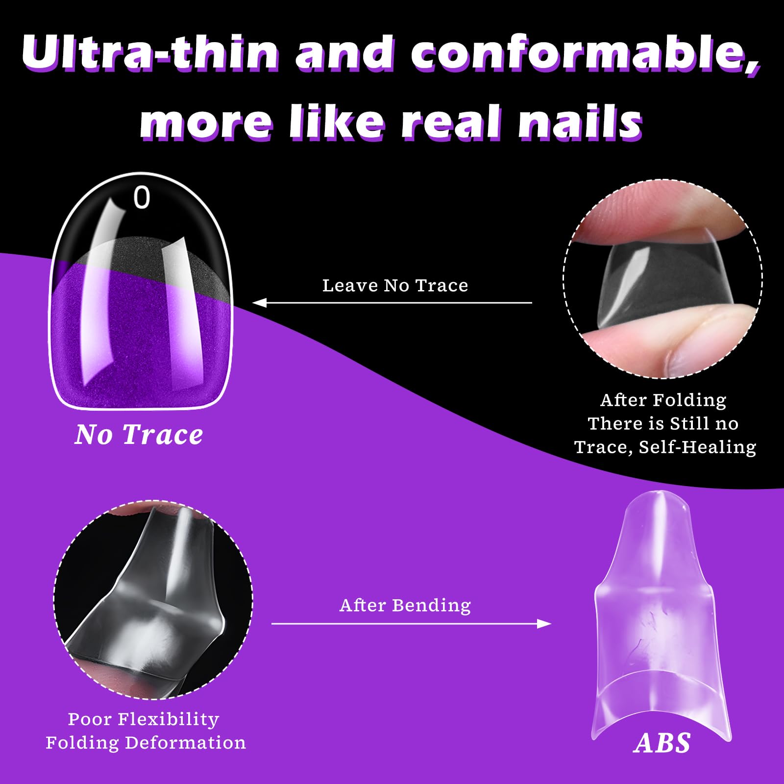 LoveOurHome clear short oval nails demonstrate no trace after proper application.