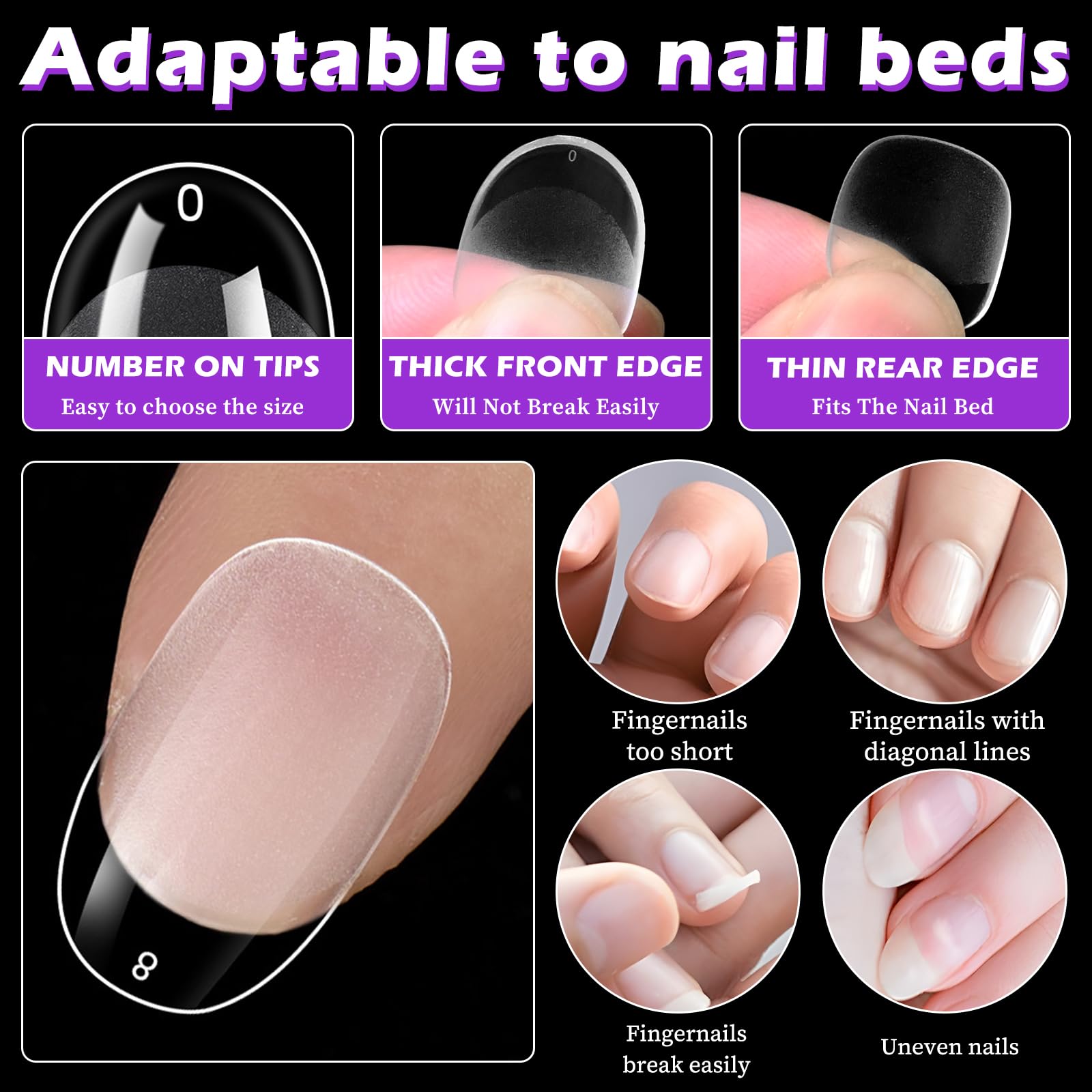 LoveOurHome easy 30-second press-on application on natural nails.