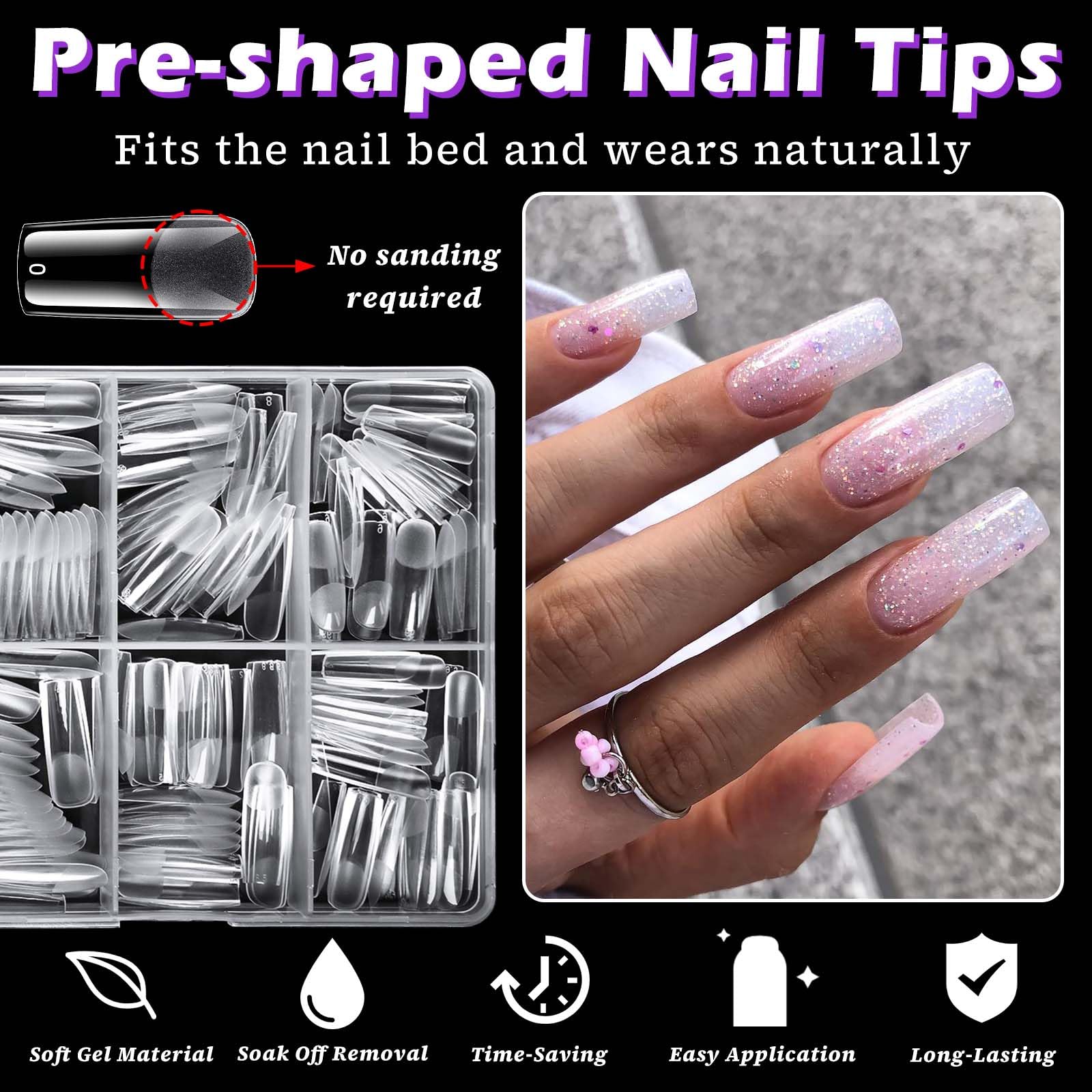 LoveOurHome gift-worthy soft gel nail tips for beginner and pros.