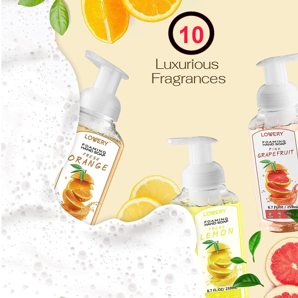 Lovery foaming hand soap dispensing bottle ready for quick, mess-free kitchen use.