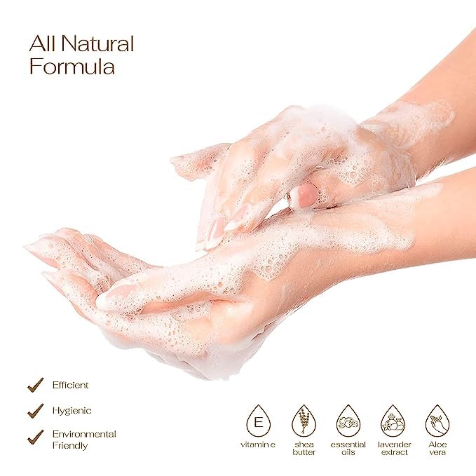Lovery kitchen and bathroom setup promotes everyday use and convenient hand care.